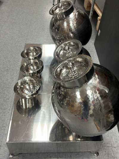Stainless Steel Pani Puri Buffet Set – Plain Finish