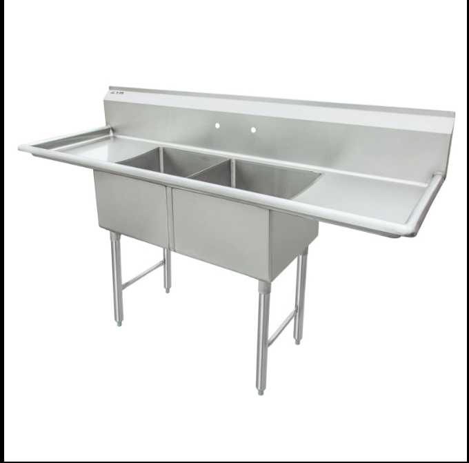 GSW 2 Compartment Sink - 2 Drain Boards