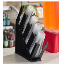 Choice 176cto4vbk-Black, 4 Section Slanted Countertop Cup and Lid Organizer