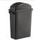 Lavex 16 Gallon Black Slim Rectangular Trash Can with Dome Swing Lid