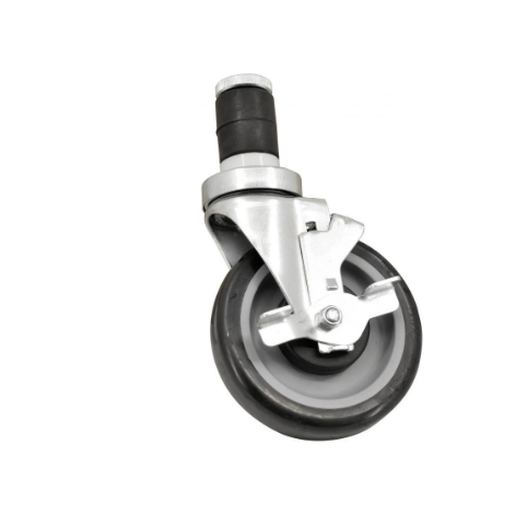5" Caster with Brake for Worktables, Equipment Stands and Steam Tables