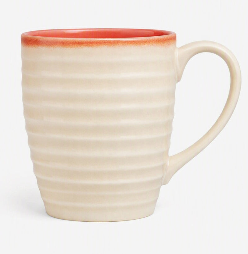 Ariane Artisan 10 1/7 Oz  Ribs Non-Stackable Porcelain Mug ( Case of 6 )