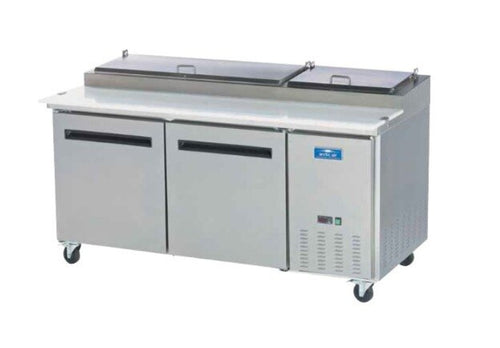 Arctic Air APP71R Pizza Prep Refrigerator 71" – 21 Cu. Ft. Two Door Commercial Pizza Prep Table