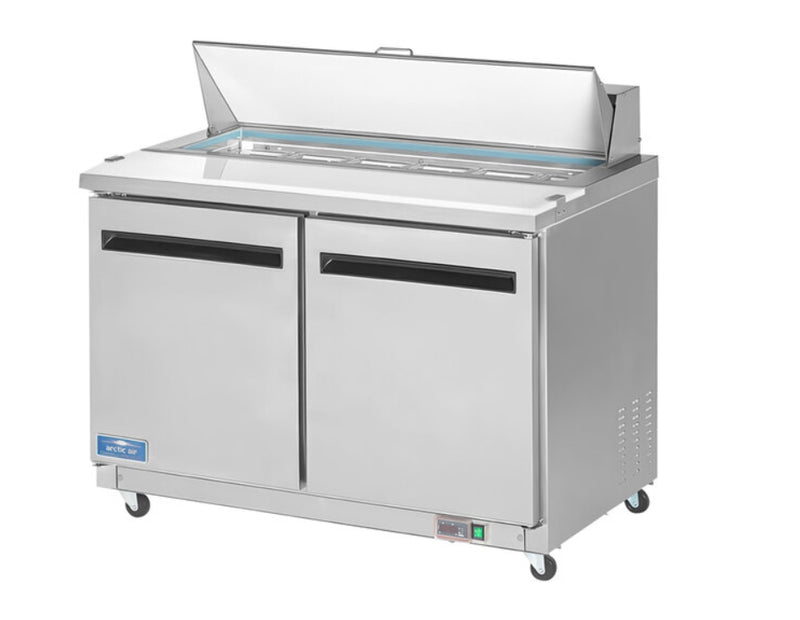 Arctic Air AST48R Sandwich Prep Table 48" – 12 Cu. Ft. Two Door Commercial Refrigerated Prep Table