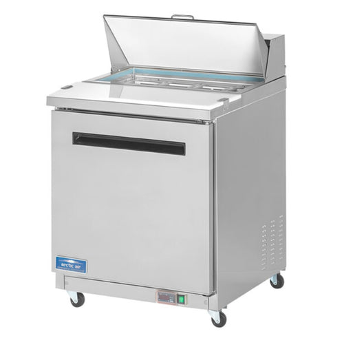 Arctic Air AMT28R Mega Top Sandwich Prep Table 29" – 6.5 Cu. Ft. 1 Door Commercial Refrigerated Prep Table