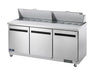 Arctic Air AMT72R Mega Top Sandwich Prep Table 72" – 18 Cu. Ft. 3 Door Commercial Refrigerated Prep Table