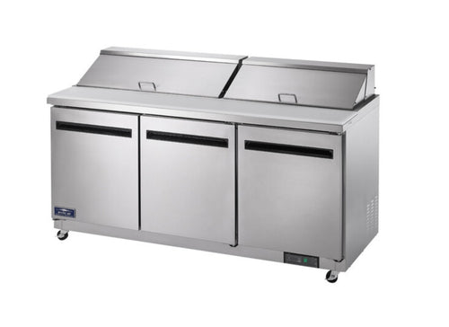 Arctic Air AST72R Sandwich Prep Table 72" – 18 Cu. Ft. Three Door Commercial Refrigerated Prep Table