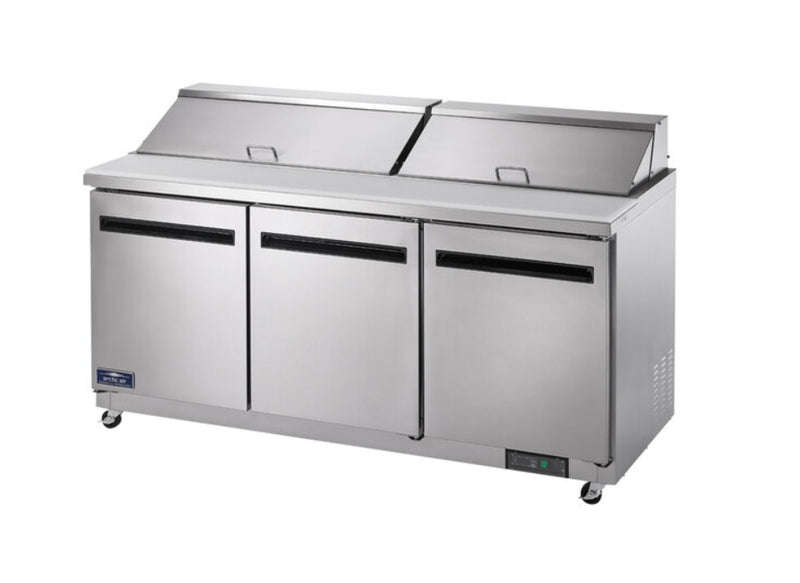 Arctic Air AST72R Sandwich Prep Table 72" – 18 Cu. Ft. Three Door Commercial Refrigerated Prep Table