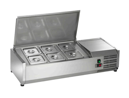 Arctic Air ACP40 Refrigerated Countertop Condiment Prep Station 40" – 6 Pan Commercial Prep Rail