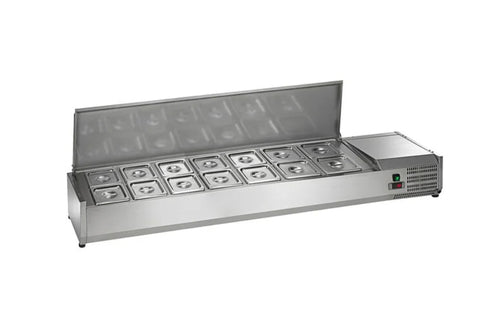 Arctic Air ACP63 Refrigerated Countertop Condiment Prep Station 63" – 14 Pan Commercial Prep Rail