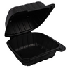 Empress Disposable Takeout Black Box Microwaveable Mineral-Filled Plastic Hinged