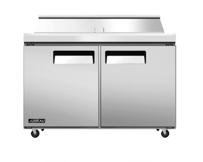 Omcan Juneau 60″ Two (2) Door Refrigerated Prep Table, 8.9 cu.ft (249 L), Stainless Steel
