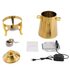 3.43 Gallon Gold Stainless Steel Hot Beverage Dispenser with Spigot & Fuel Holder