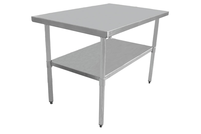 Serv-Ware 48" x 24" Stainless Steel Work Table – Commercial Kitchen Prep Table (48"W x 24"D x 34"H)