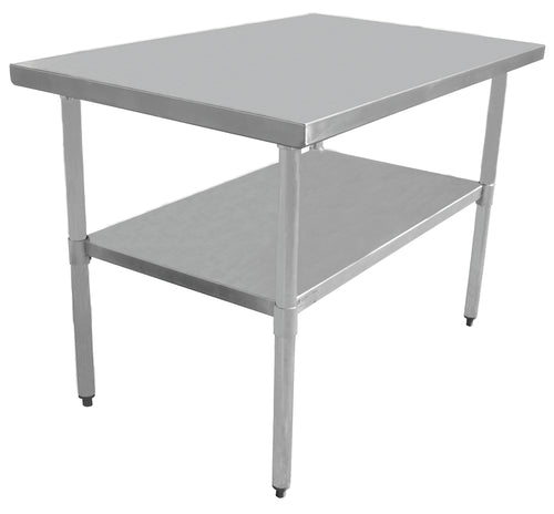 Serv-Ware 48" x 18" Economy Series Stainless Steel Work Table – Space-Saving Commercial Prep Table (48"W x 18"D x 34"H)