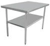 Serv-Ware 24" x 18" Economy Series Stainless Steel Work Table – Compact Commercial Prep Table (24"W x 18"D x 34"H)