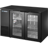 True TBB24-48-2G-Z1-BST-B-1 Glass Swing Door Back Bar 24″ Depth Single Zone Cooler with Black Sub Top and Black Exterior