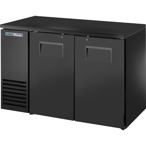 True TBB24-48-2S-Z1-BST-B-1 Solid Swing Door Back Bar 24″ Depth Single Zone Cooler with Black Sub Top and Black Exterior