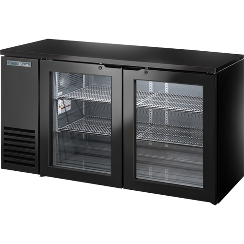 True TBB24-60-2G-Z1-BST-B-1 Glass Swing Door Back Bar 24″ Depth Single Zone Cooler with Black Sub Top and Black Exterior