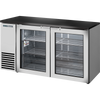 True TBB24-60-2G-Z1-BST-S-1 Glass Swing Door Back Bar 24″ Depth Single Zone Cooler with Black Sub Top and Stainless Exterior
