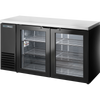 True TBB24-60-2G-Z1-SFT-B-1 Glass Swing Door Back Bar 24″ Depth Single Zone Cooler with Stainless Finished Top and Black Exterior