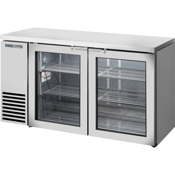 True TBB24-60-2G-Z1-SFT-S-1 Glass Swing Door Back Bar 24″ Depth Single Zone Cooler with Stainless Finished Top and Stainless Exterior