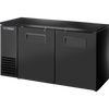 True TBB24-60-2S-Z1-BST-B-1 Solid Swing Door Back Bar 24″ Depth Single Zone Cooler with Black Sub Top and Black Exterior