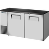 True TBB24-60-2S-Z1-BST-S-1 Solid Swing Door Back Bar 24″ Depth Single Zone Cooler with Black Sub Top and Stainless Exterior