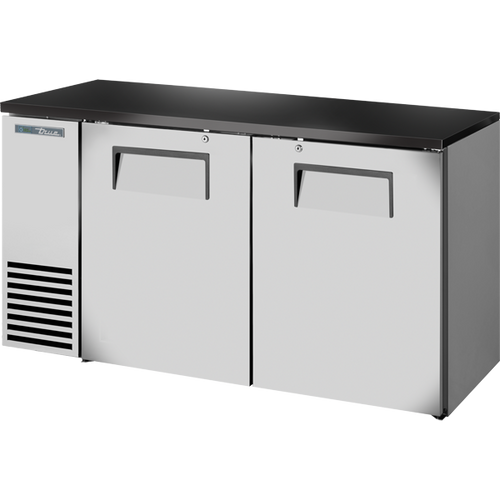 True TBB24-60-2S-Z1-BST-S-1 Solid Swing Door Back Bar 24″ Depth Single Zone Cooler with Black Sub Top and Stainless Exterior
