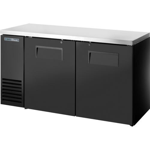 True TBB24-60-2S-Z1-SFT-B-1 Solid Swing Door Back Bar 24″ Depth Single Zone Cooler with Stainless Finished Top and Black Exterior