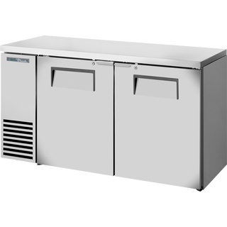 True TBB24-60-2S-Z1-SFT-S-1 Solid Swing Door Back Bar 24″ Depth Single Zone Cooler with Stainless Finished Top and Stainless Exterior