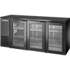 True TBB24-72-3G-Z1-BST-B-1 Glass Swing Door Back Bar 24″ Depth Single Zone Cooler with Black Sub Top and Black Exterior