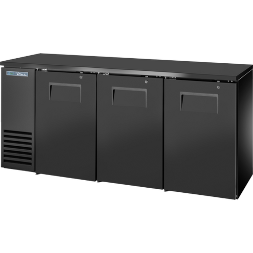 True TBB24-72-3S-Z1-BST-B-1 Solid Swing Door Back Bar 24″ Depth Single Zone Cooler with Black Sub Top and Black Exterior