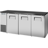 True TBB24-72-3S-Z1-BST-S-1 Solid Swing Door Back Bar 24″ Depth Single Zone Cooler with Black Sub Top and Stainless Exterior