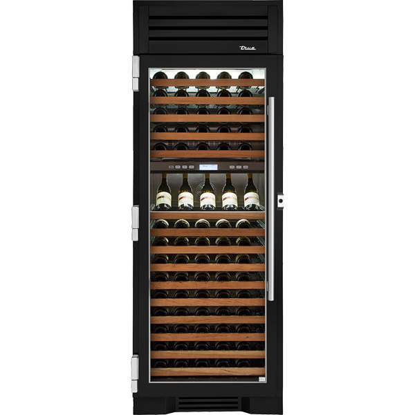 True TC-30DZW-L-SG-C-027-H04K - 30″ Dual Zone Wine Column with Stainless Glass Door