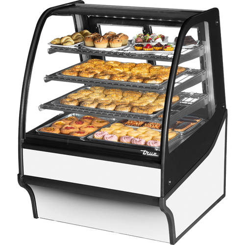 True TDM-DC-36-GE/GE-S-W Curved Glass, Glass End Dry Case