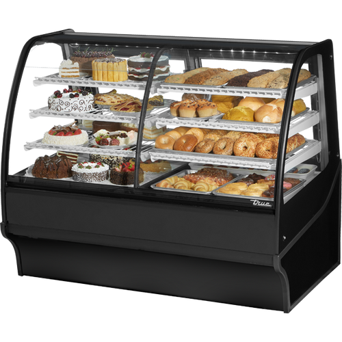 True TDM-DZ-59-GE/GE-B-W Curved Glass, Glass End Dual Zone