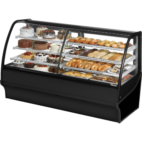 True TDM-DZ-77-GE/GE-B-W Curved Glass, Glass End Dual Zone