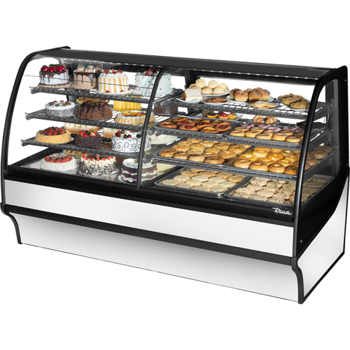 True TDM-DZ-77-GE/GE-S-W Curved Glass, Glass End Dual Zone