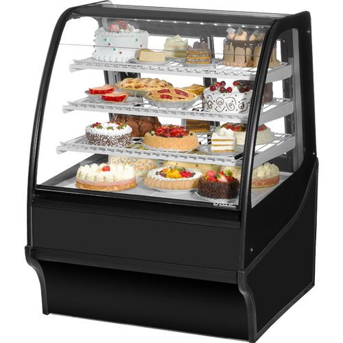 True TDM-R-36-GE/GE-B-W Curved Glass, Glass End Refrigerator