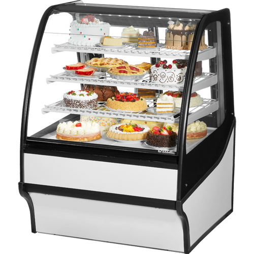 True TDM-R-36-GE/GE-W-W Curved Glass, Glass End Refrigerator