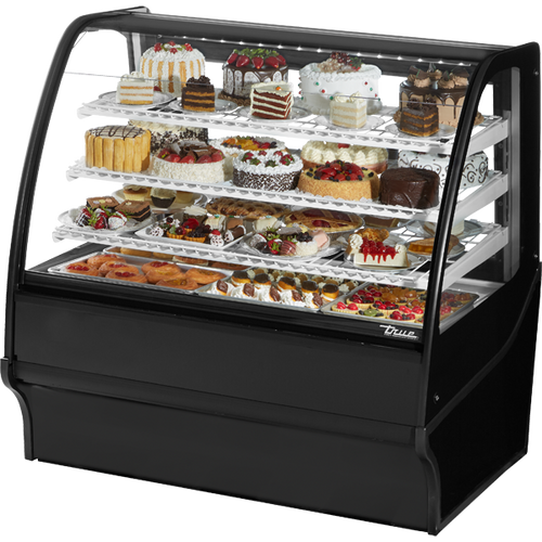 True TDM-R-48-GE/GE-B-W Curved Glass, Glass End Refrigerator