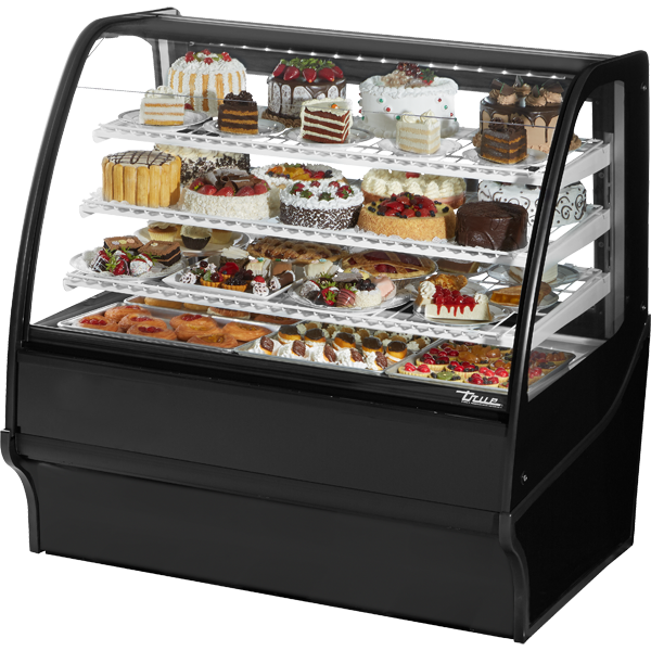 True TDM-R-48-GE/GE-B-W Curved Glass, Glass End Refrigerator