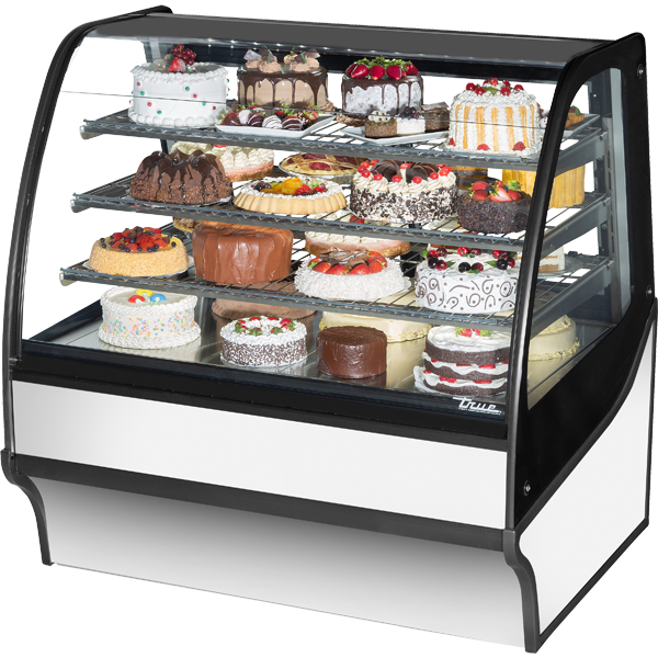 True TDM-R-48-GE/GE-S-W Curved Glass, Glass End Refrigerator