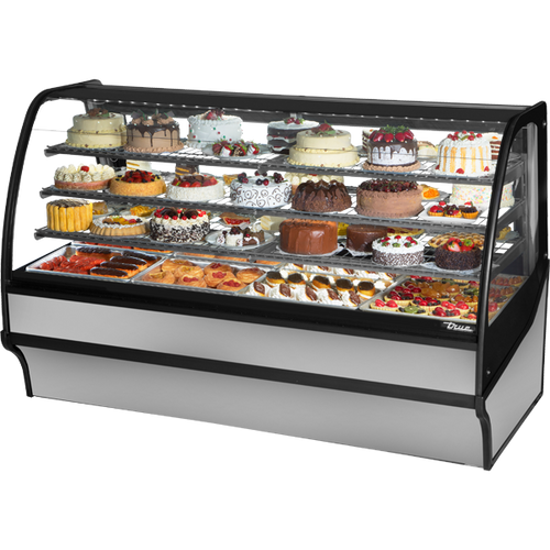 True TDM-R-77-GE/GE-S-S Curved Glass, Glass End Refrigerator