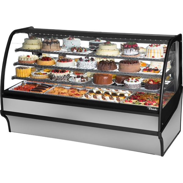 True TDM-R-77-GE/GE-S-S Curved Glass, Glass End Refrigerator
