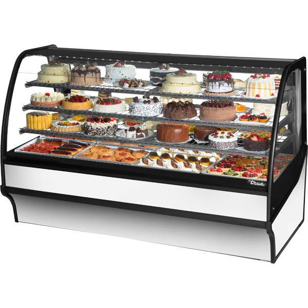 True TDM-R-77-GE/GE-S-W Curved Glass, Glass End Refrigerator