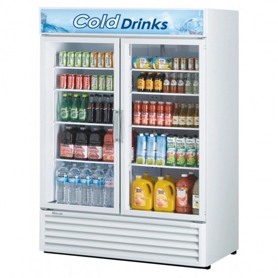 Turbo Air TGM-50RS(B)-N 55" Two Section Merchandiser Refrigerator with Glass Door, 45.97 cu. ft.