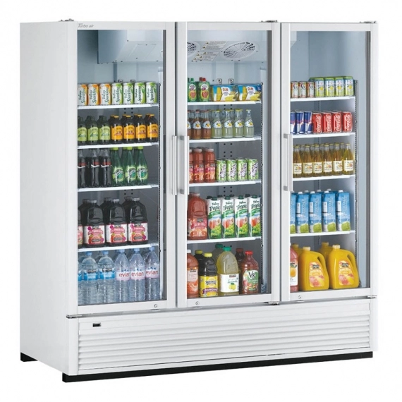 Turbo Air TGM-72SDH-N 78" Three Section Merchandiser Refrigerator with Glass Door, 70.4 cu. ft