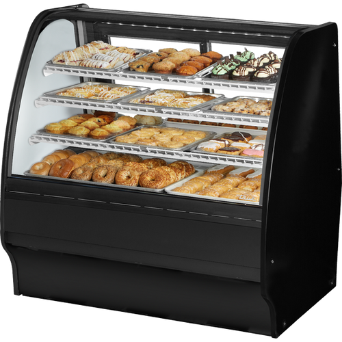 True TGM-DC-48-SC/SC-B-W Fixed Front Curved Glass, Solid Colored End Dry Case